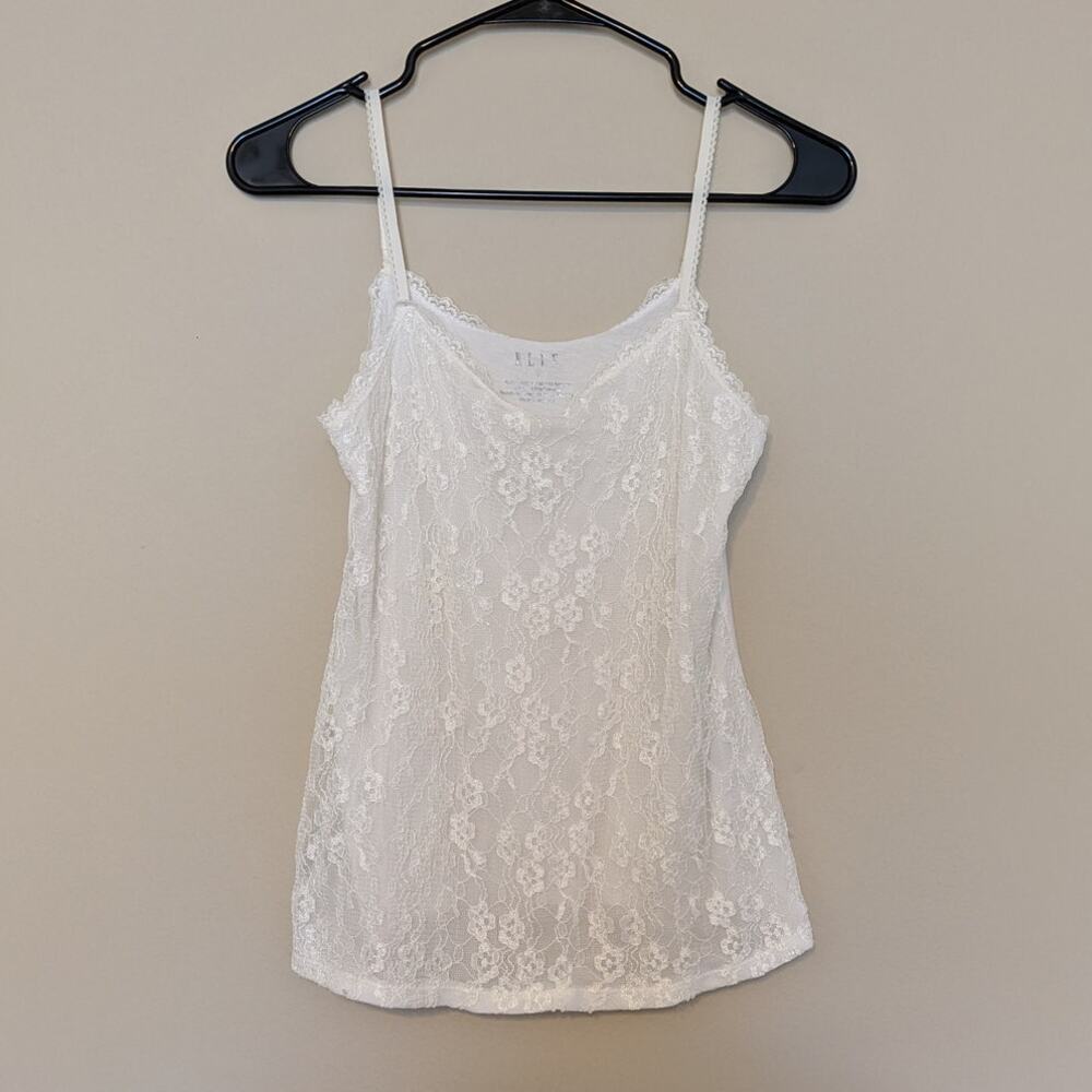 ELLE VintageWhite Lace Floral Camisole